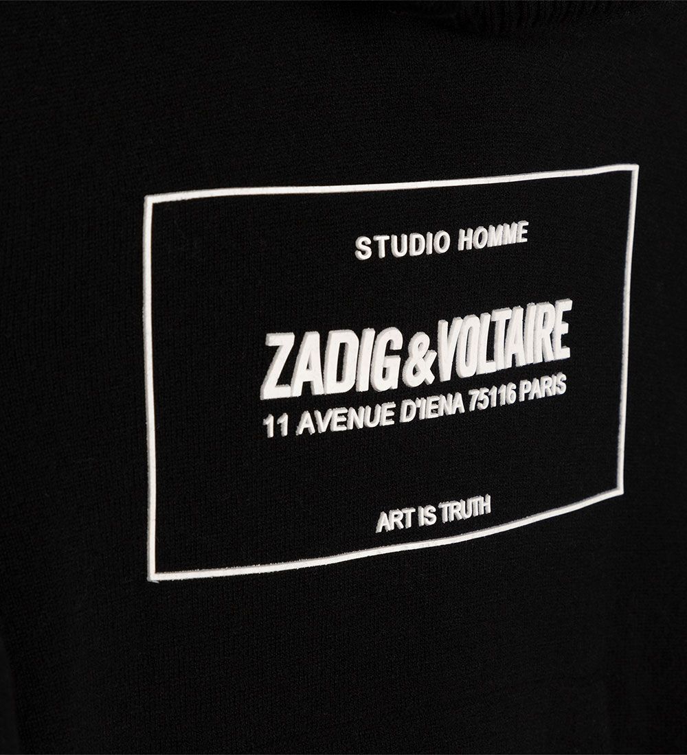 Zadig & Voltaire Hoodie - Wool - Wild Sound - Black w. White