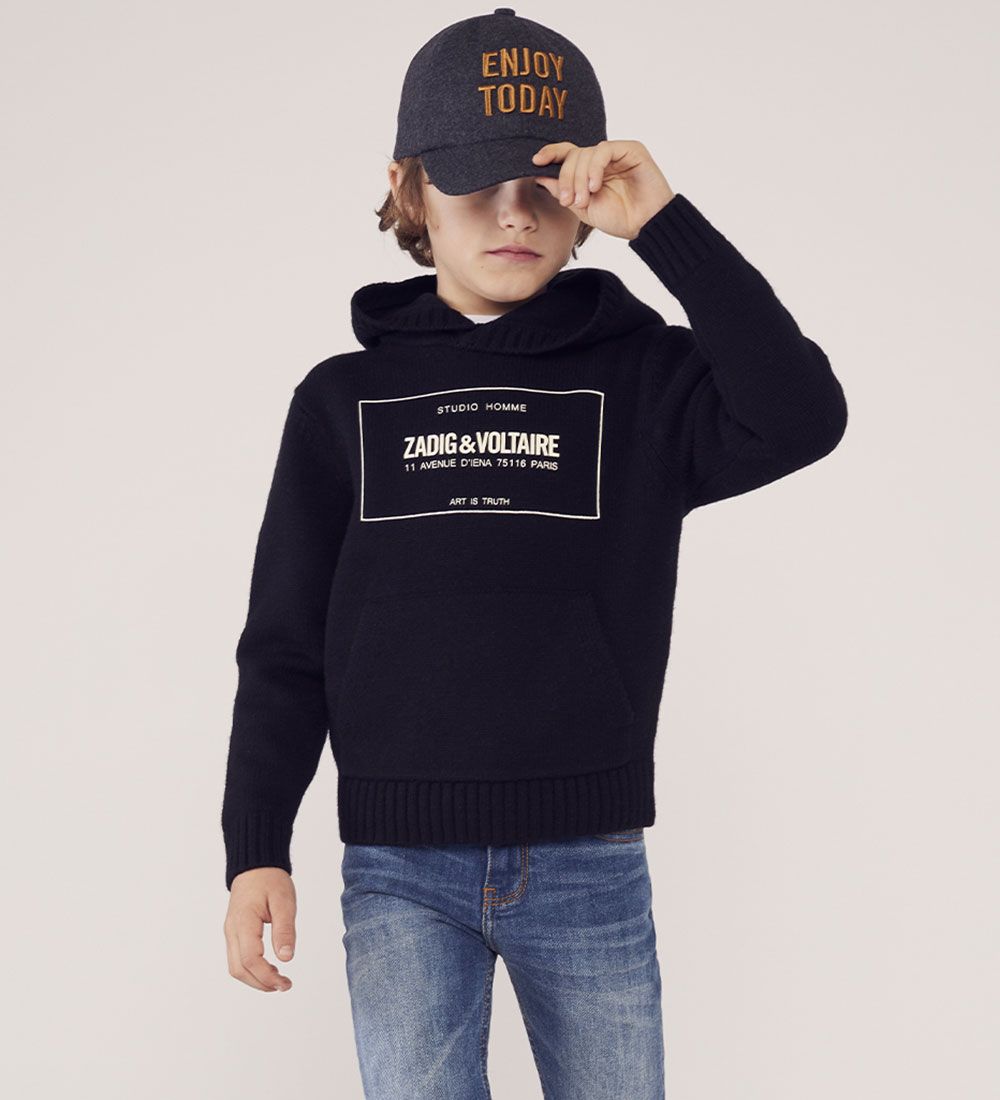 Zadig & Voltaire Hoodie - Wool - Wild Sound - Black w. White