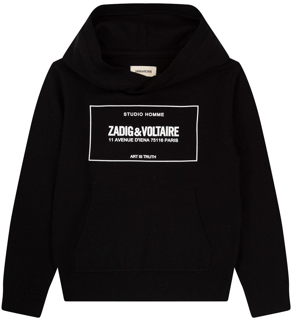 Zadig & Voltaire Hoodie - Wool - Wild Sound - Black w. White
