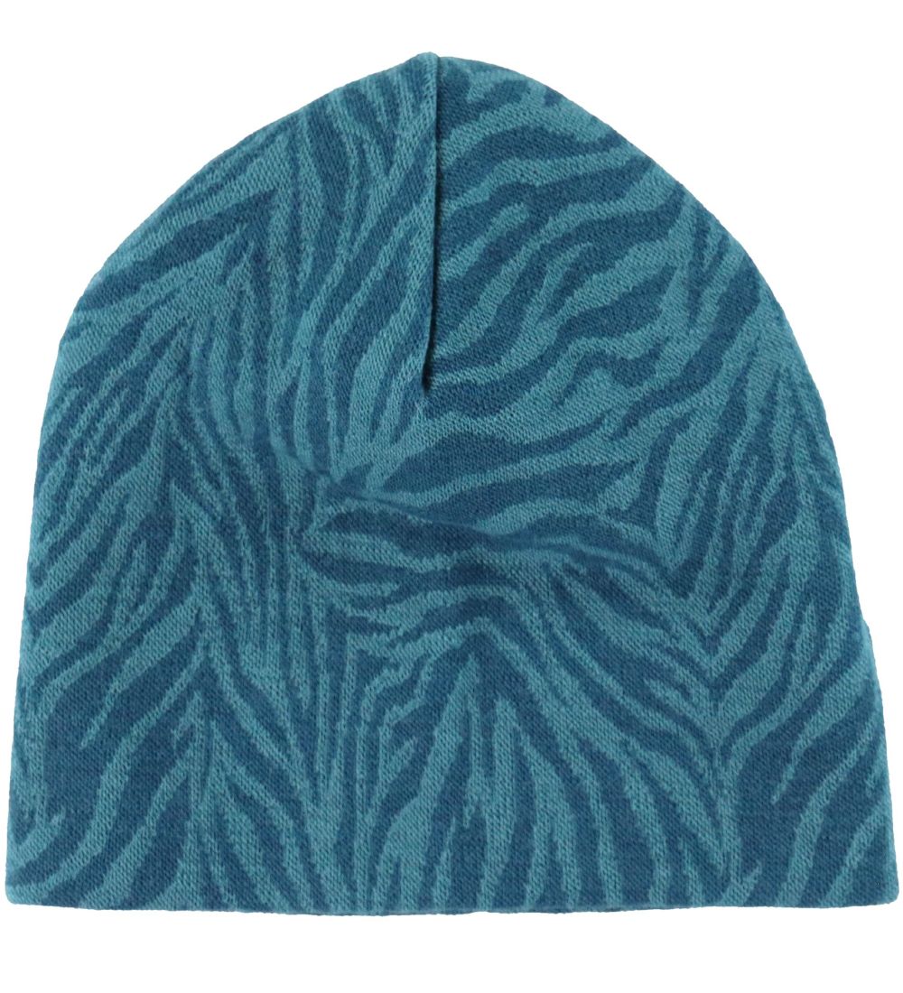 Joha Beanie - Wool - 2-layer - Petrol w. Pattern