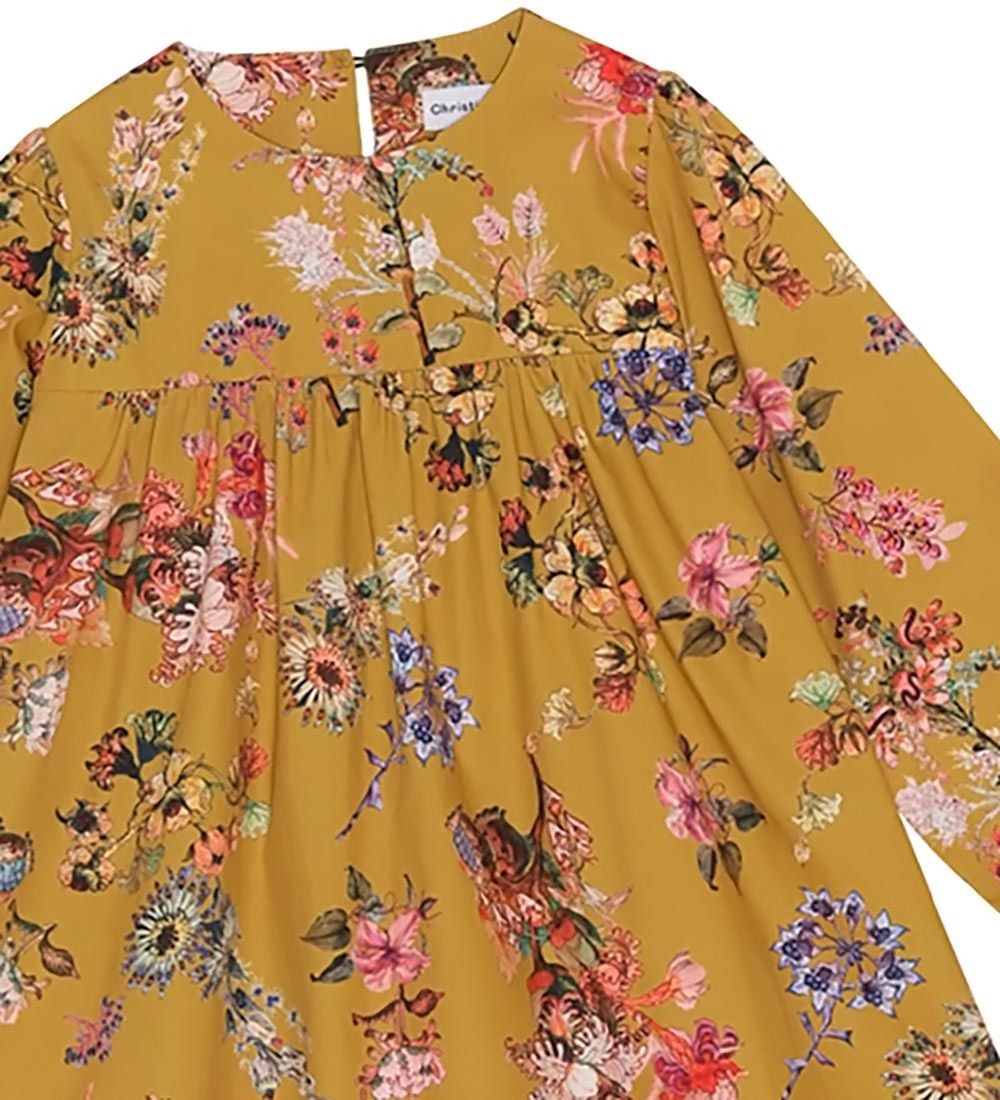 Christina Rohde Dress - Mustard w. Flowers