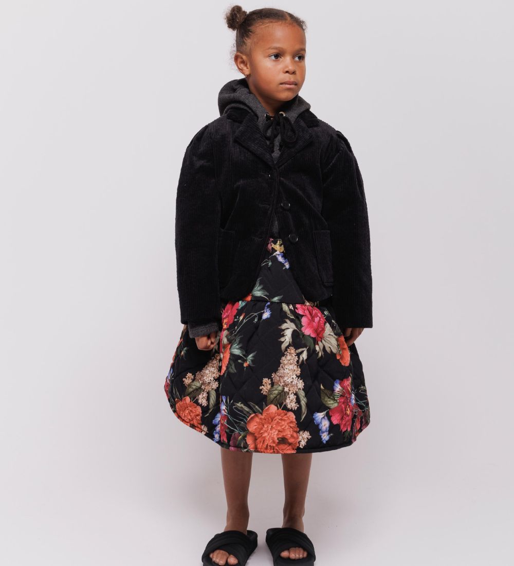 Christina Rohde Skirt - Black w. Flowers
