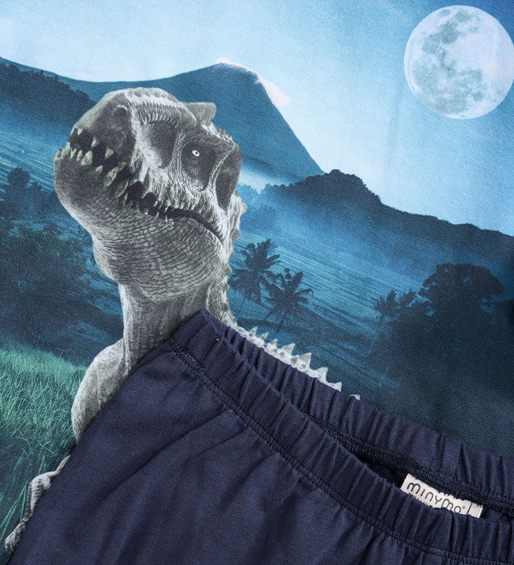 Minymo Pyjama Set - Navy Night w. Dinosaur