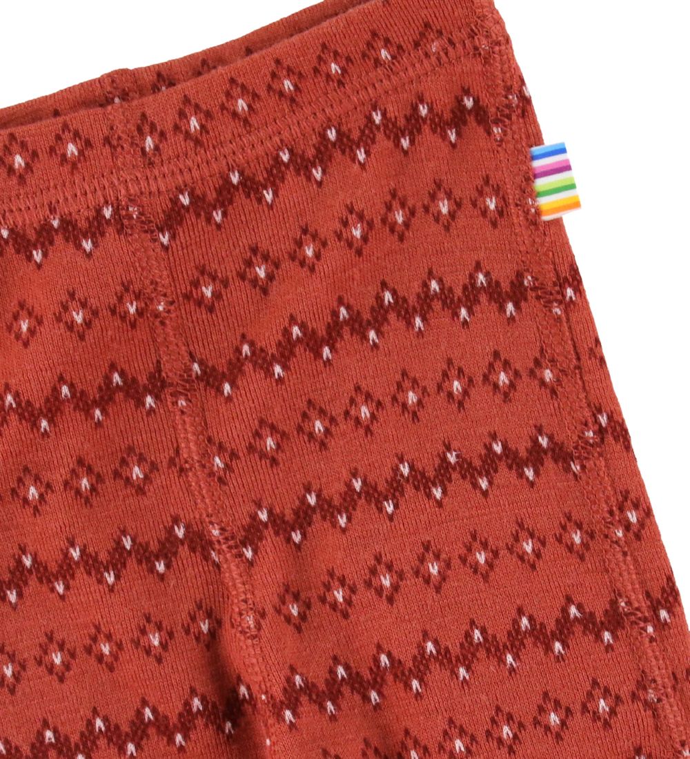 Joha Leggings - Wool - Chestnut w. Pattern
