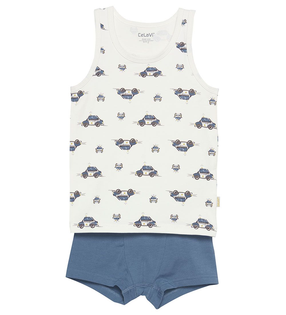 CeLaVi Underwear - Set - Blue Fushion w. Police cars