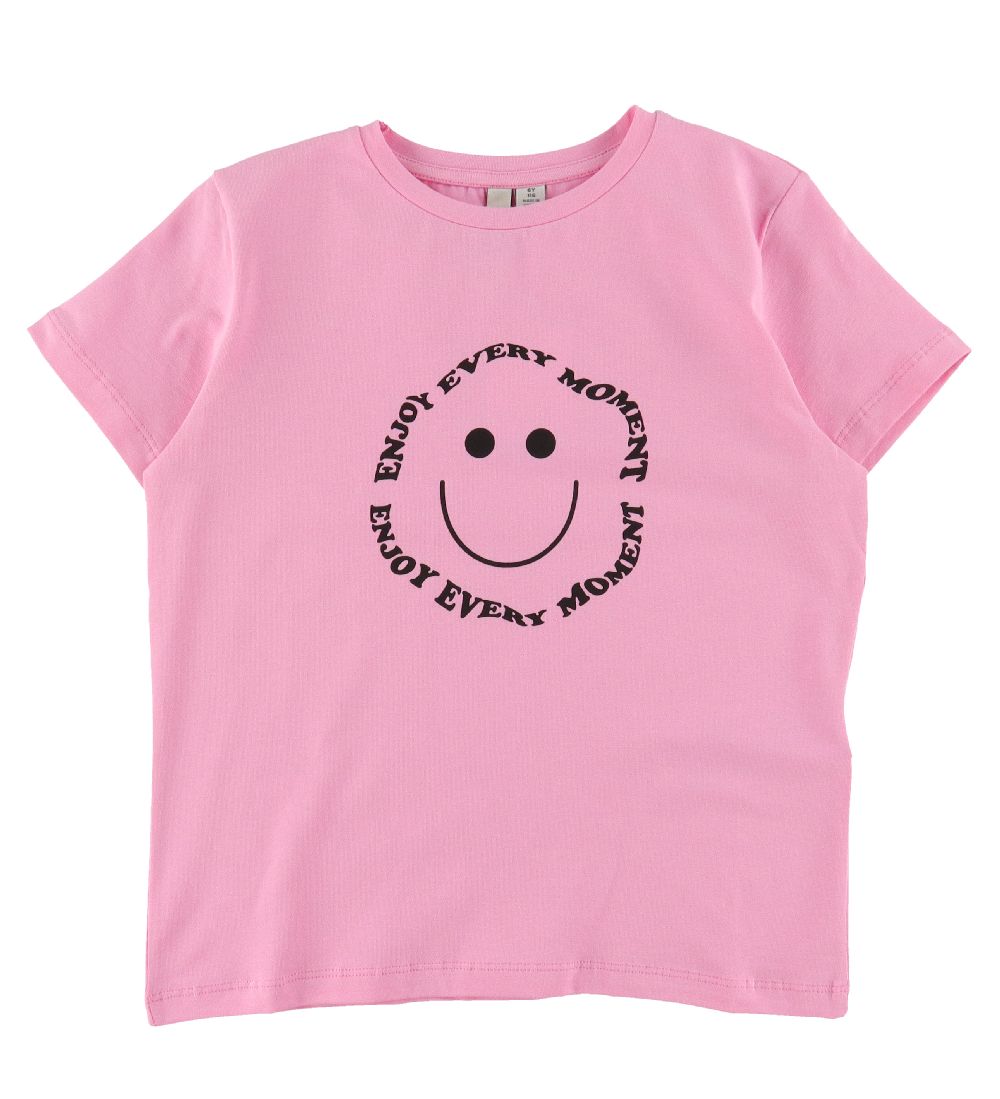 Pieces Kids T-shirt - PkFibbi - Prism Pink/Black
