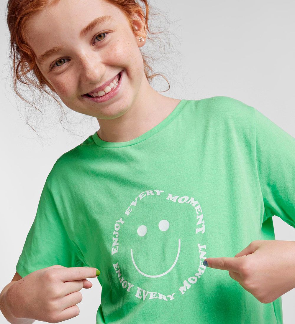 Pieces Kids T-Shirt - PkFibbi - Irisch Green/Bright White