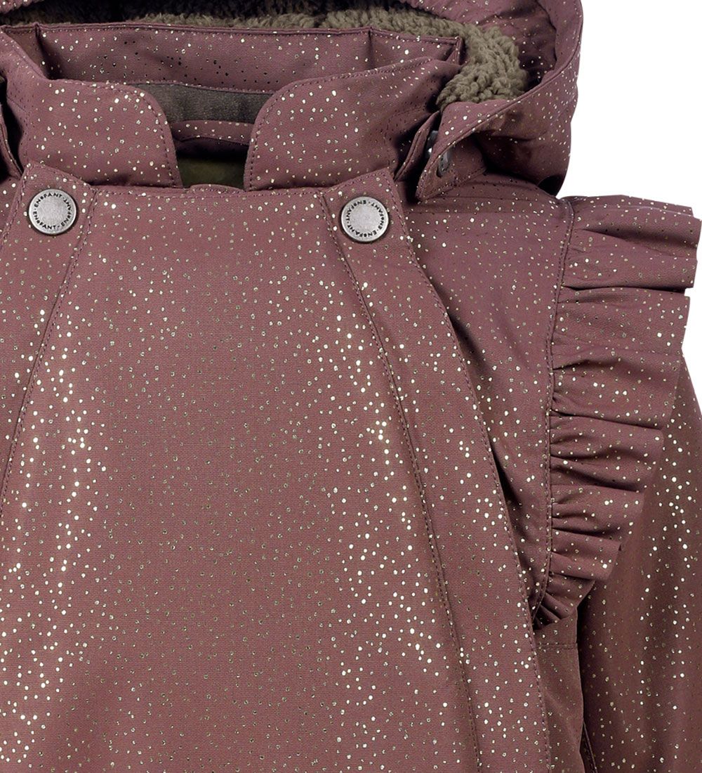 En Fant Snowsuit - Flint w. Gold Dots