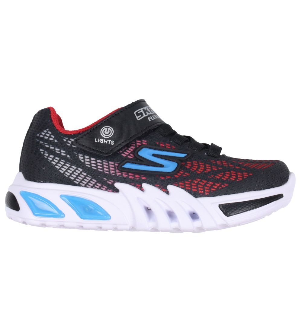 Skechers Shoe w. Light - Flex Glow Elite - Vorlo - Black/Red/Blu