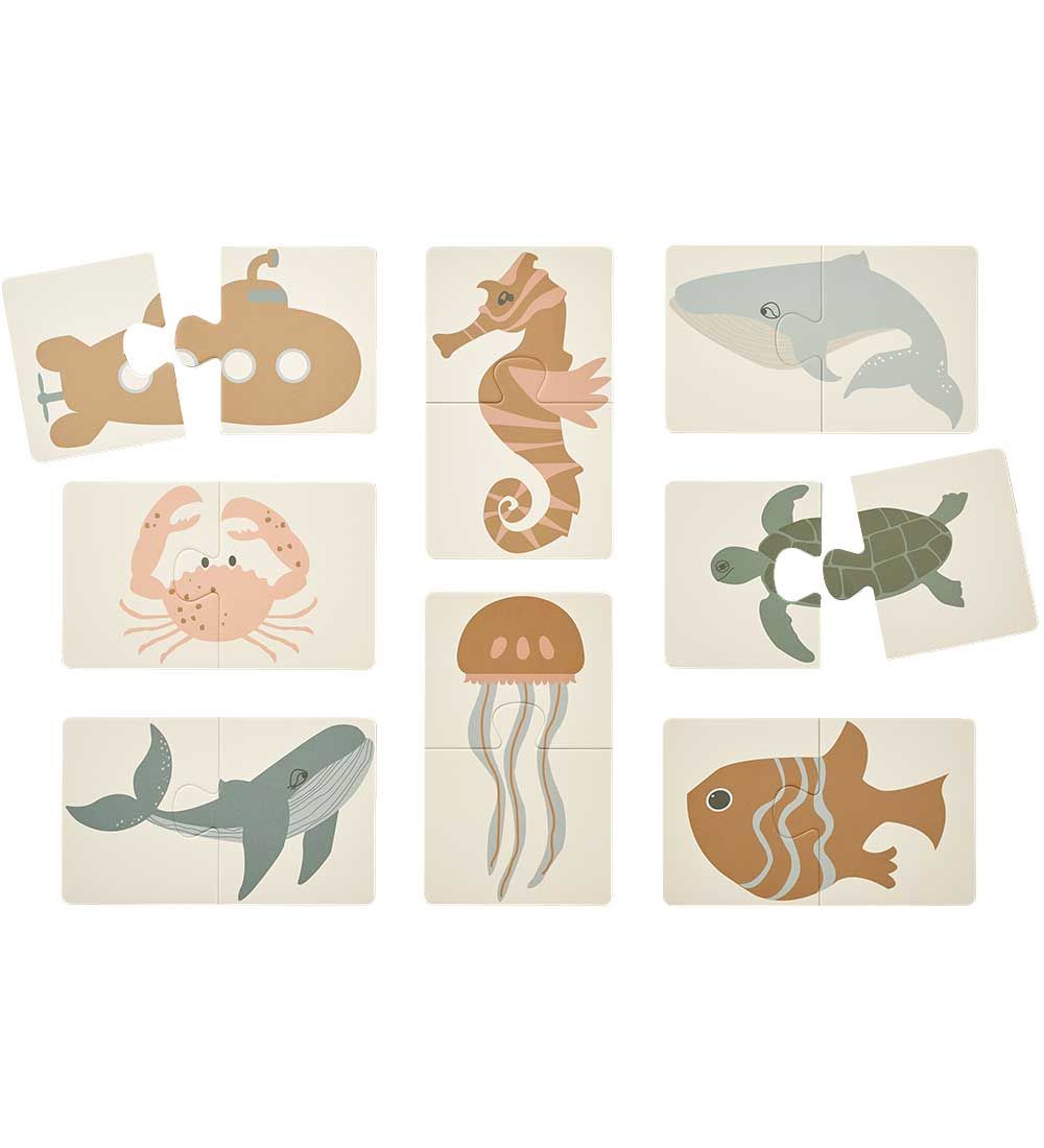Liewood Puzzle Game - 16 Bricks - Brett - Sea Creature/Sandy