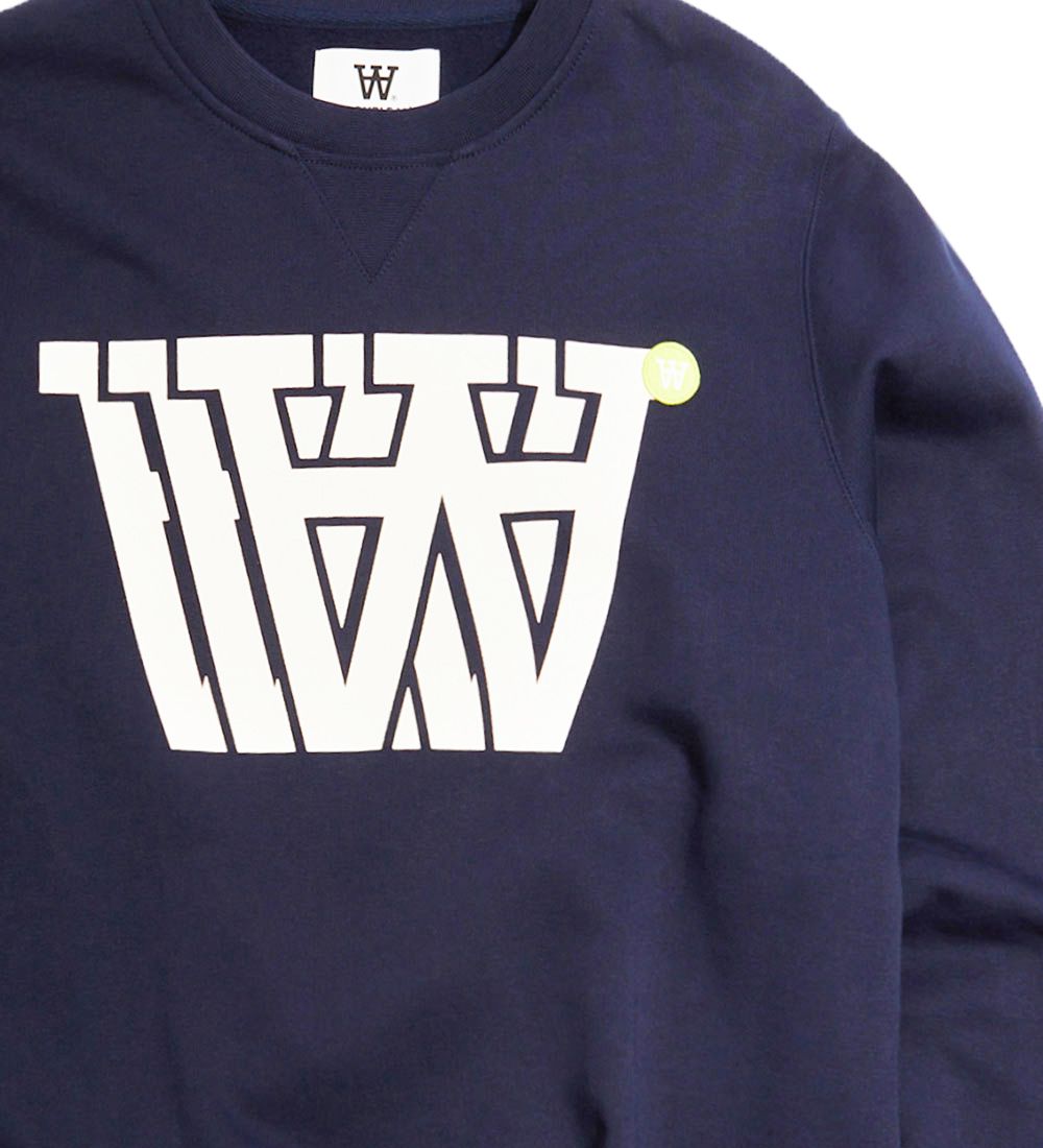 Wood Wood Sweatshirt - Krawattenabzeichen - Navy