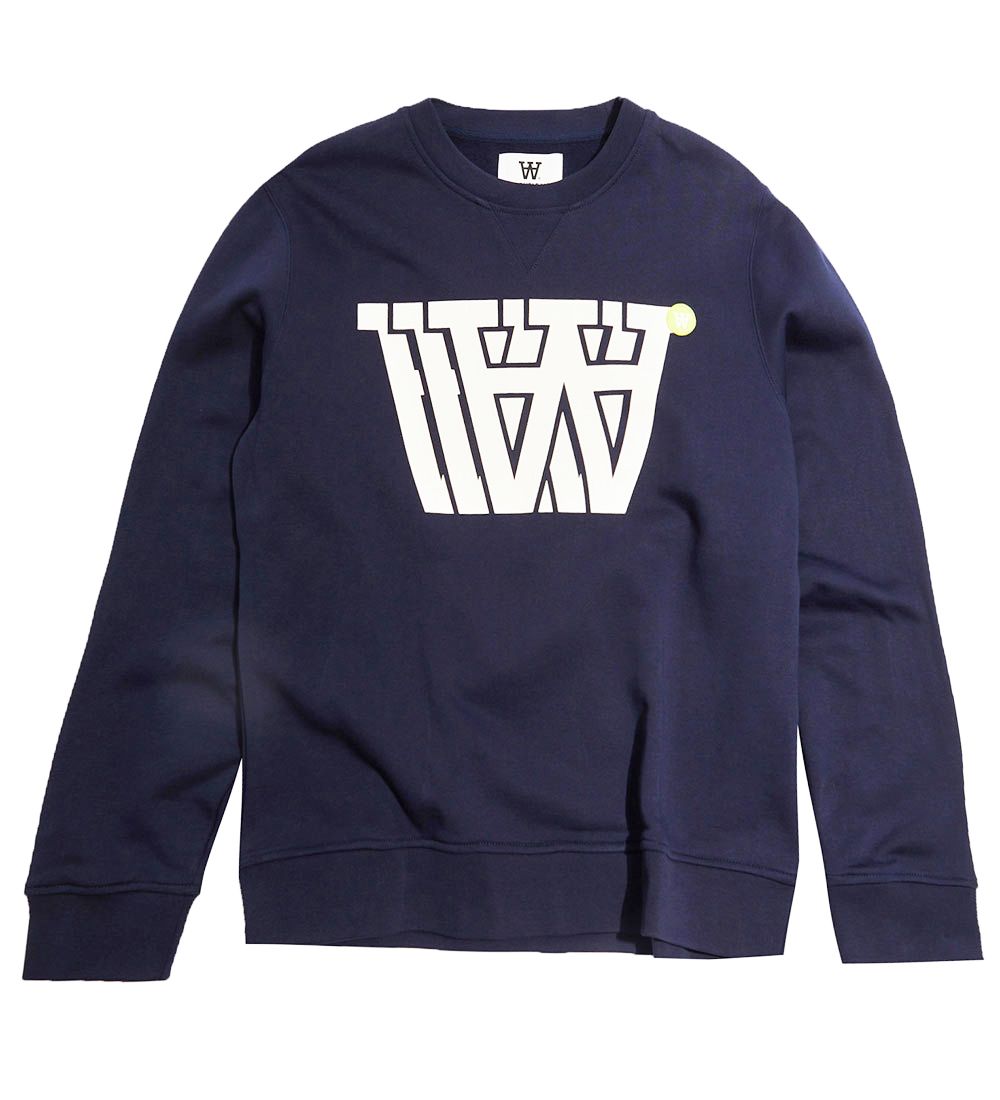 Wood Wood Sweatshirt - Krawattenabzeichen - Navy