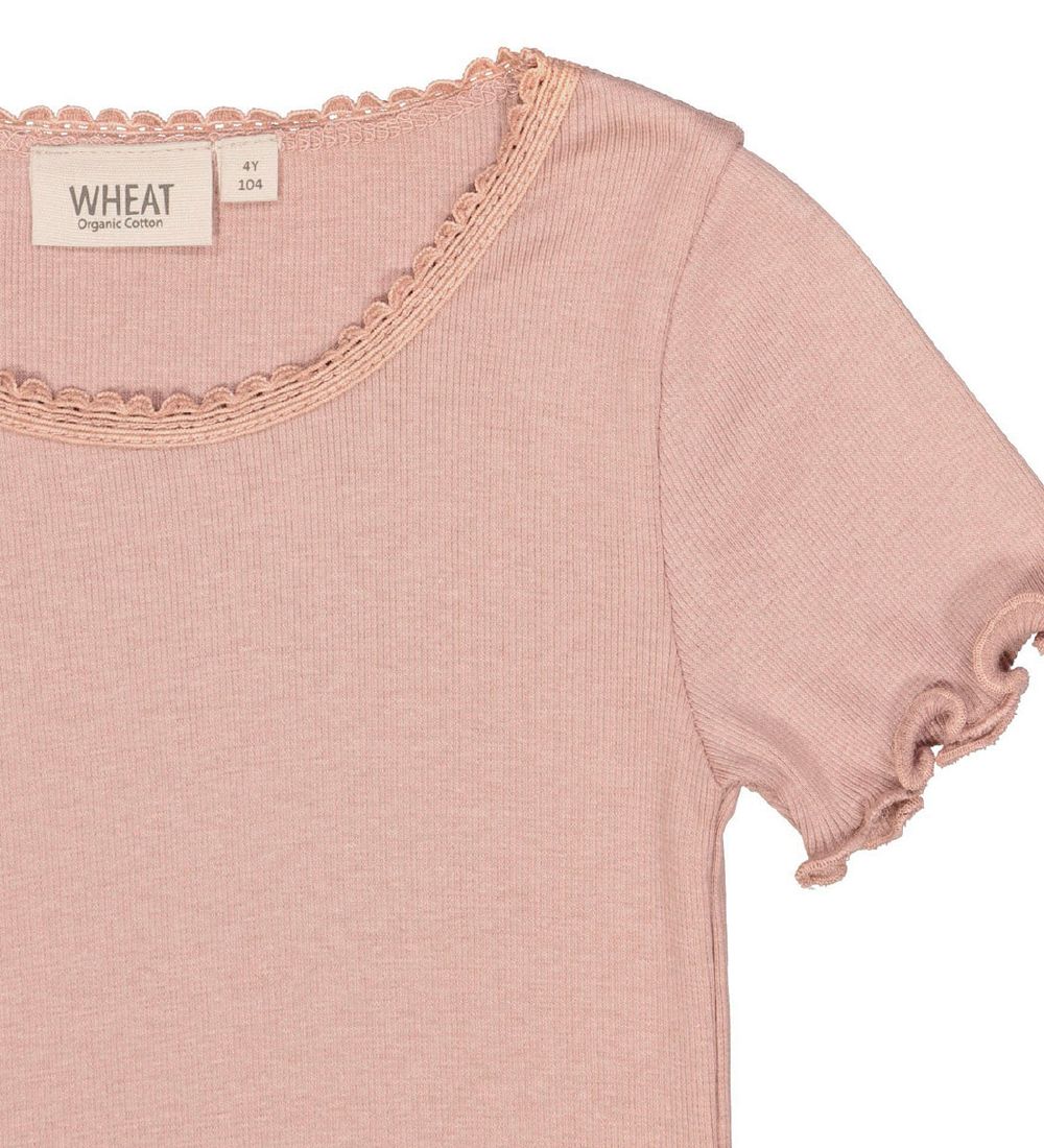 Wheat T-shirt - Rib - Lace - Rose Dawn