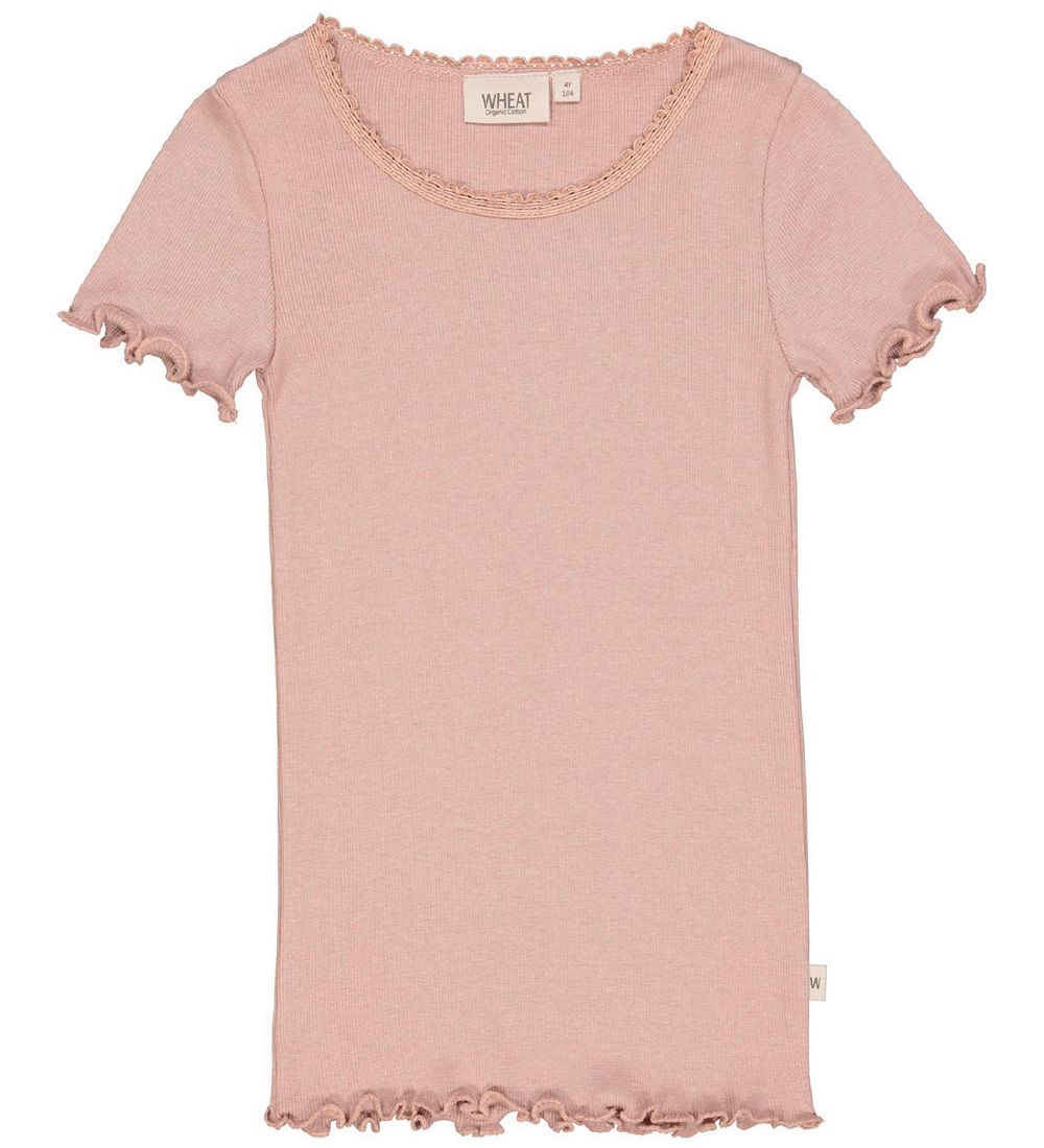 Wheat T-shirt - Rib - Lace - Rose Dawn