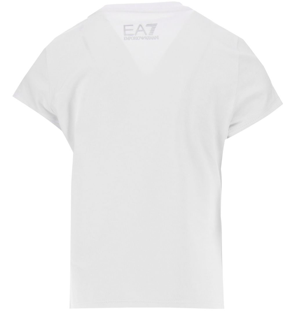EA7 T-shirt - White w. Silver logos