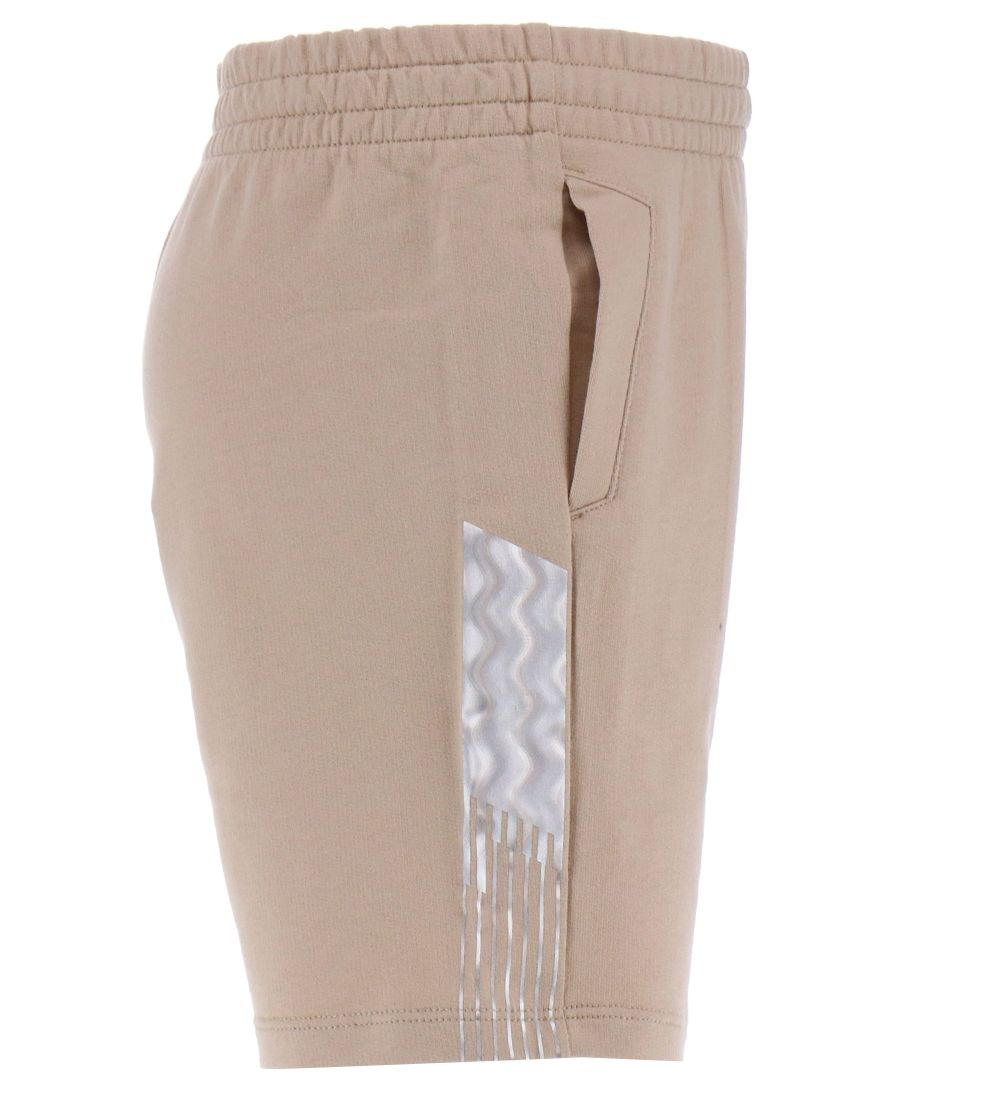 EA7 Sweat Shorts - Oxford Tan w. Silver