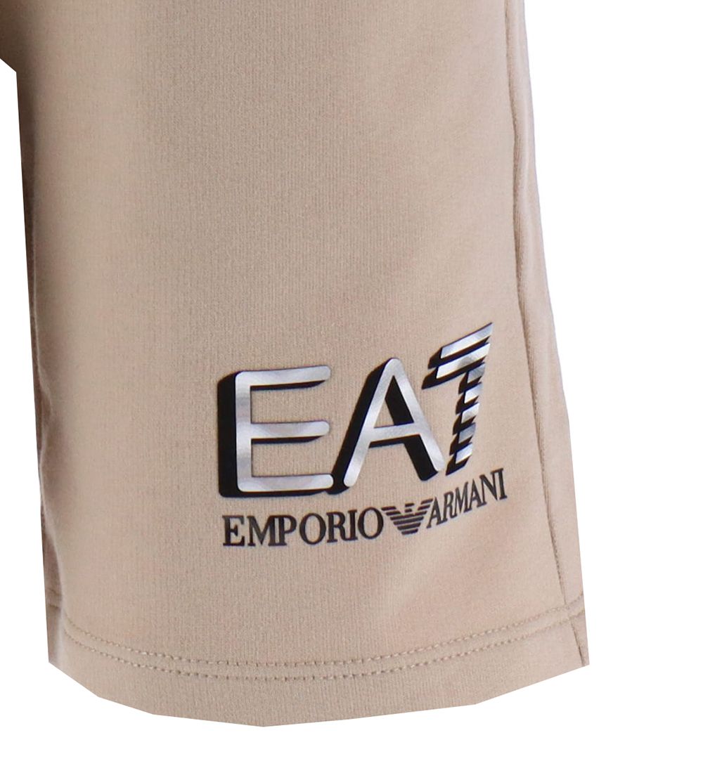 EA7 Sweat Shorts - Oxford Tan w. Silver