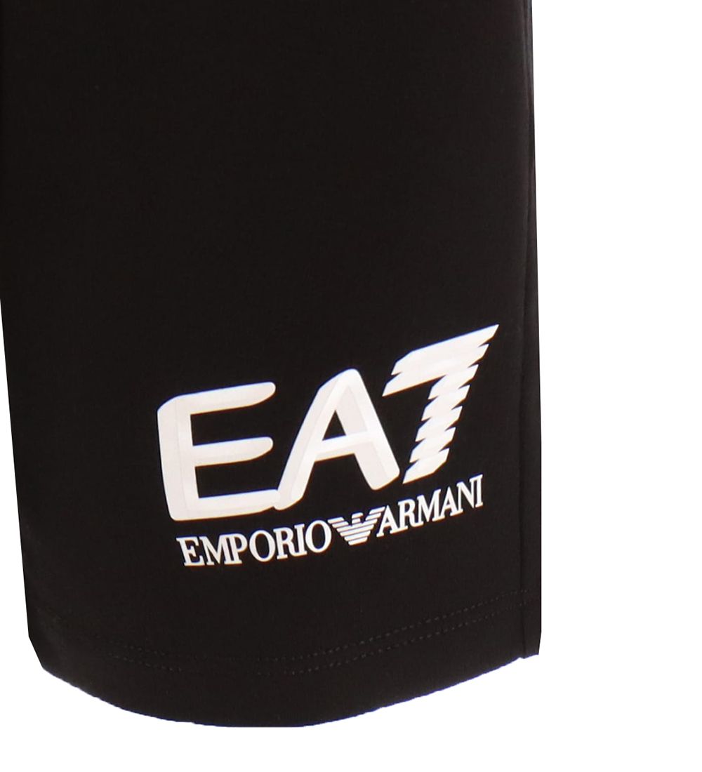 EA7 Sweat Shorts - Black w. White