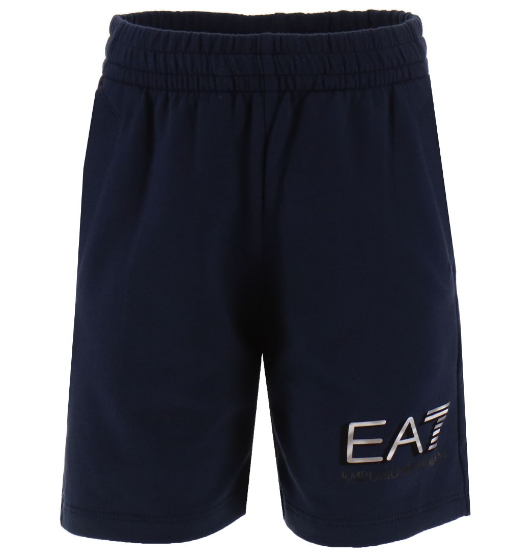 EA7 Sweat Shorts - Navy w. Silver