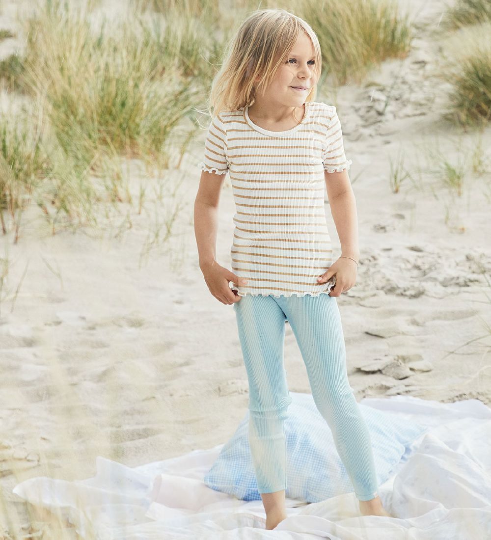 Minimalisma T-shirt - Silk/Cotton - Flower - Honey Stripes