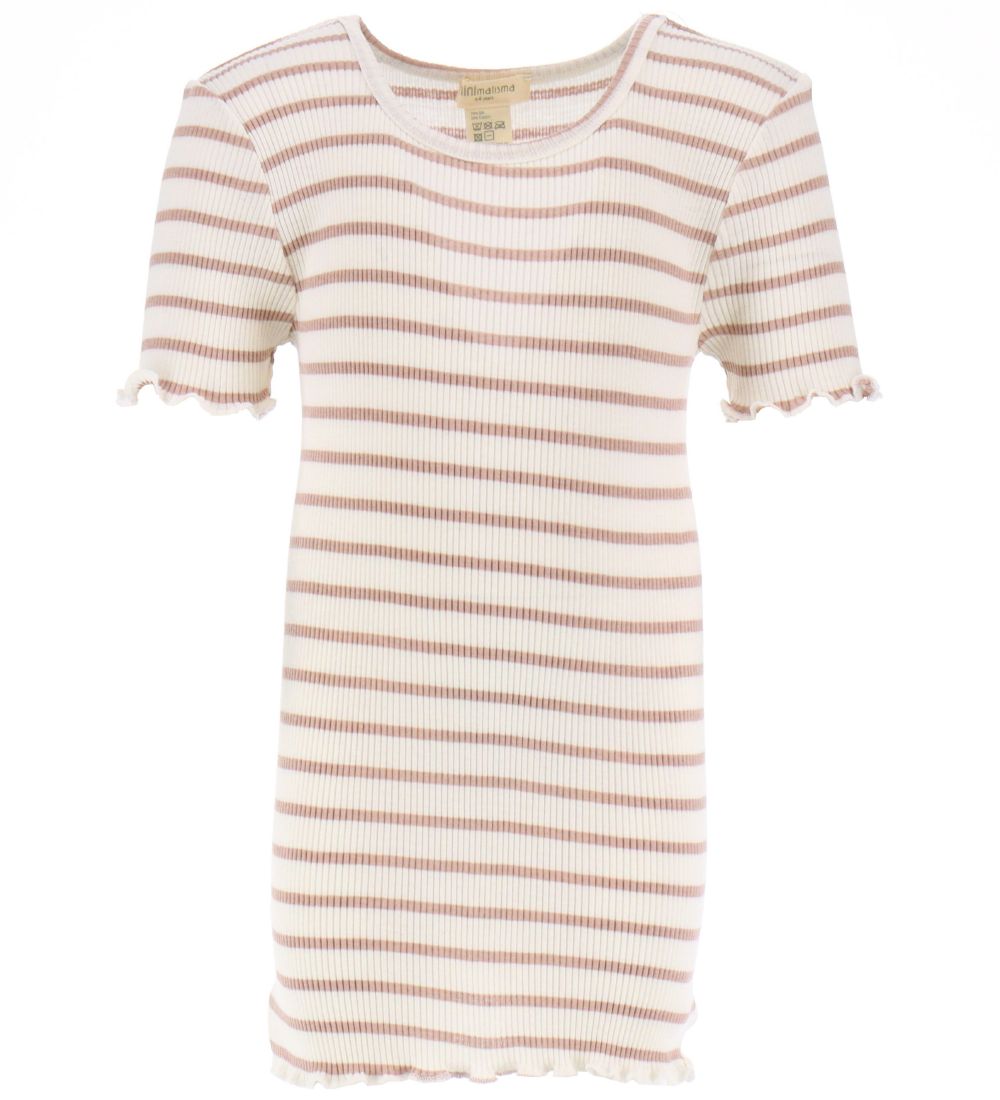 Minimalisma T-shirt - Silk/Cotton - Flower - Dusty Stripes