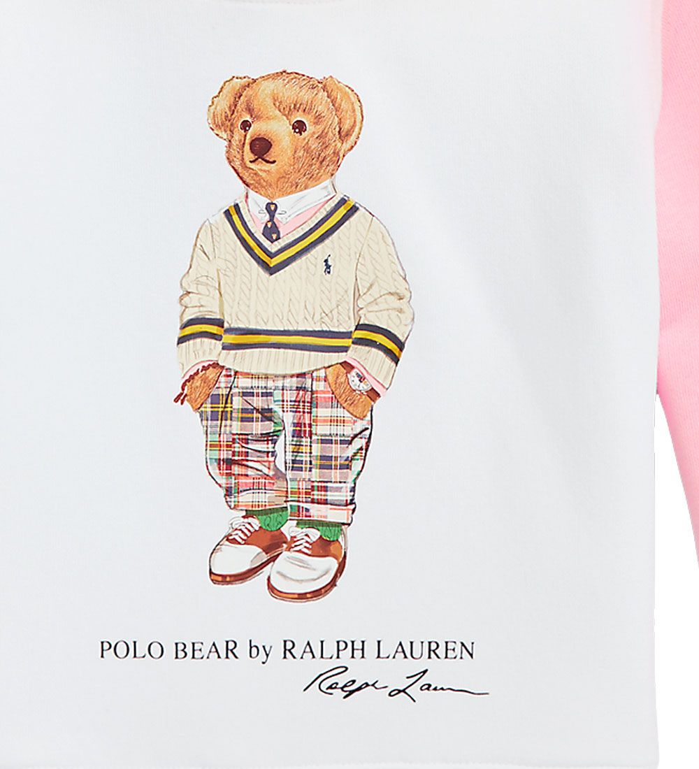 Polo Ralph Lauren Hoodie - Watch Hill - White w. Yellow/Pink/Blu