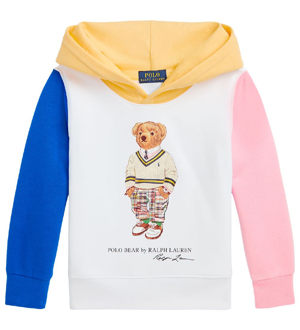 Polo Ralph Lauren Hoodie - Watch Hill - White w. Yellow/Pink/Blu