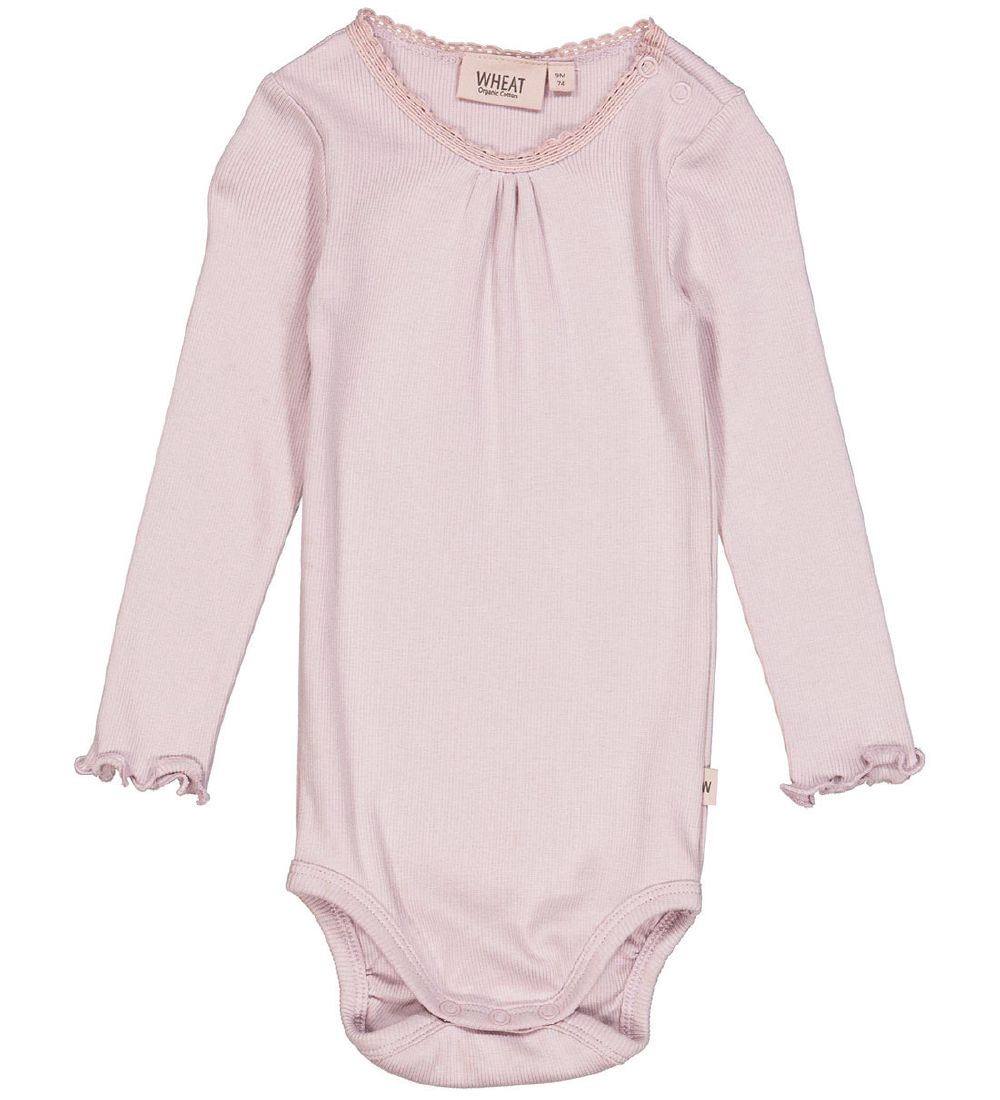 Wheat Bodysuit æ/s - Rib - Lace - Soft Lilac