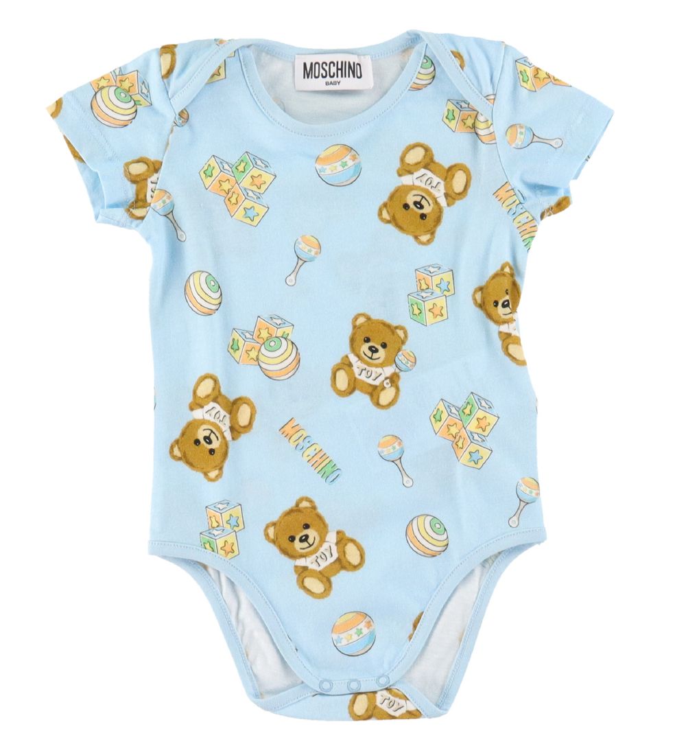 Moschino Bodysuits k/æ - 2 -pack - Light blue w. Print