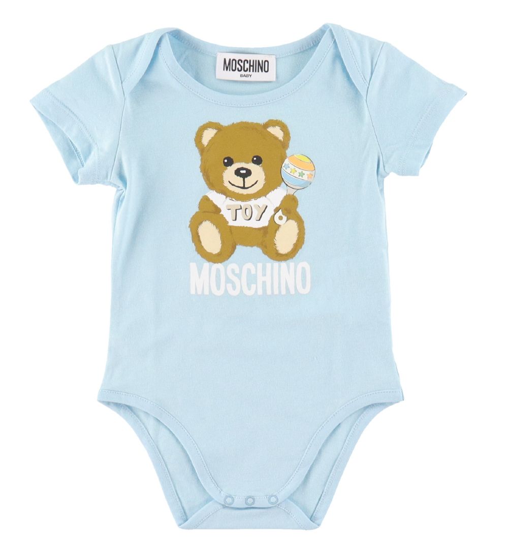 Moschino Bodysuits k/æ - 2 -pack - Light blue w. Print