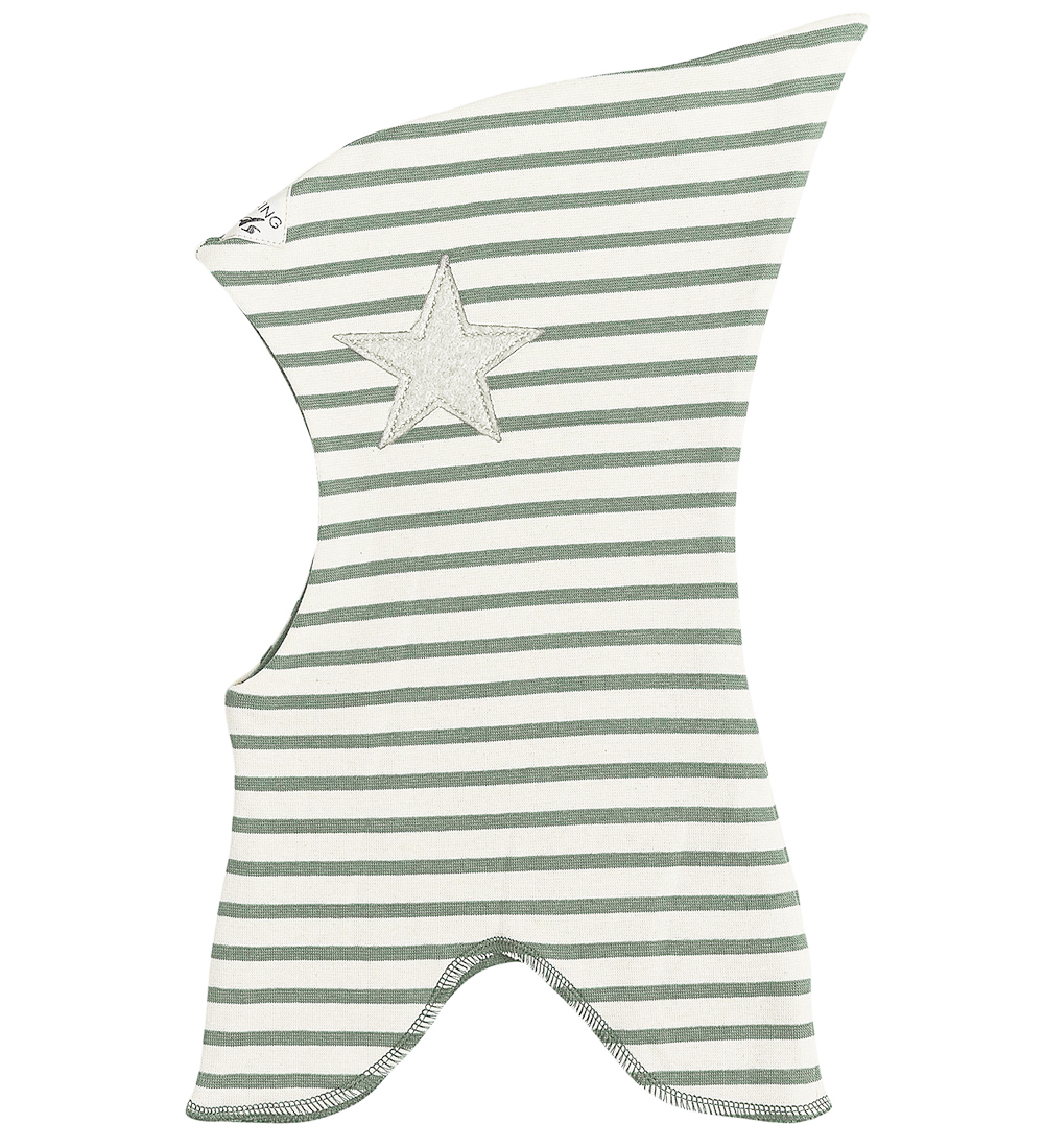 Racing Kids Balaclava - 2-layer - Dusty Green/Eggshell