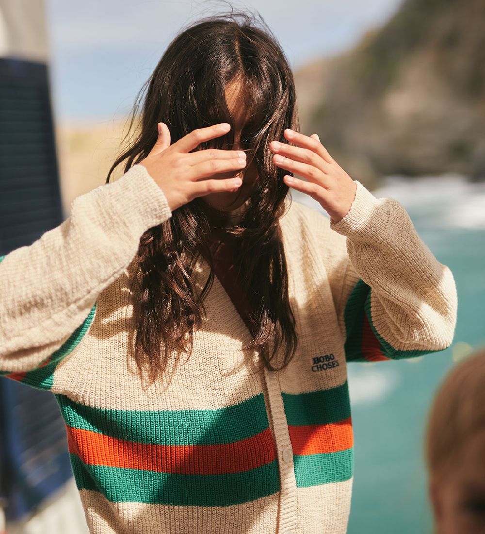 Bobo Choses Cardigan - Stripes - White