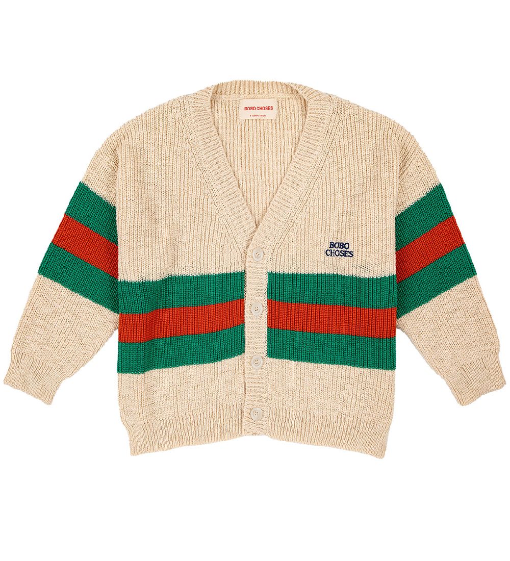 Bobo Choses Cardigan - Stripes - White