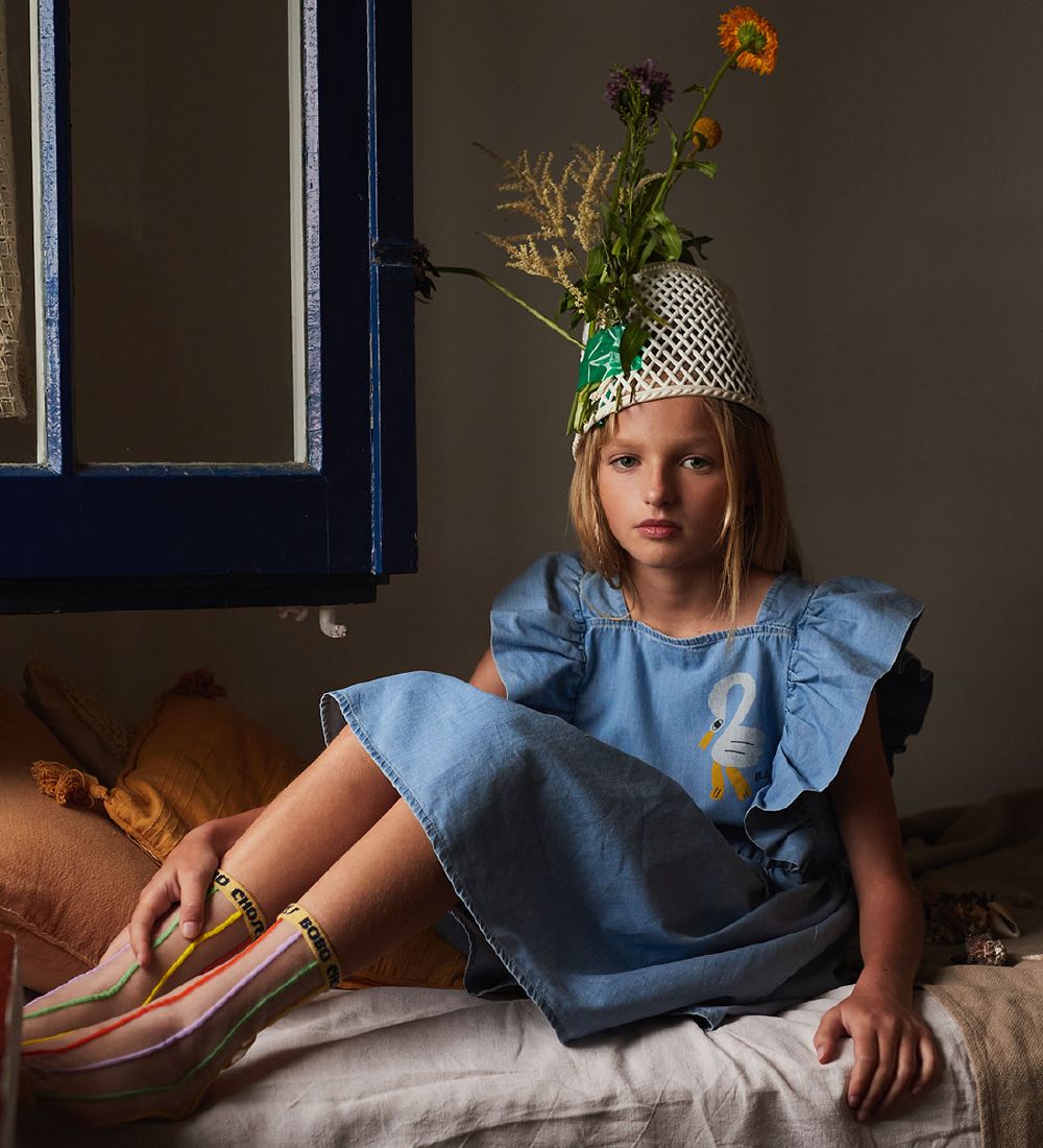 Bobo Choses Dress - Pelican Denim Ruffle - Blue