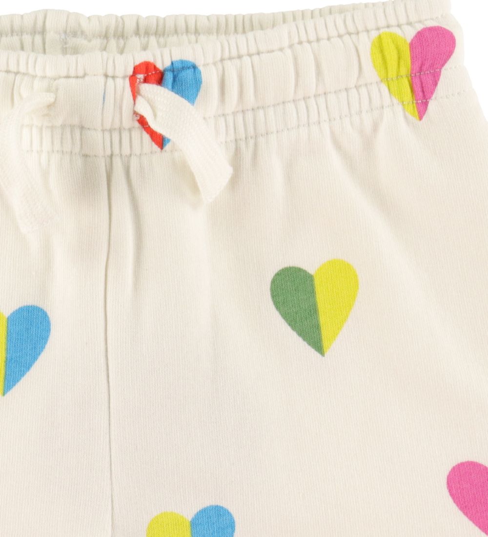 Stella McCartney Kids Sweatshorts - Vit m. Hjärtan