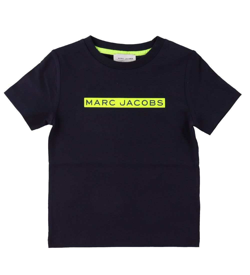 Little Marc Jacobs T-shirt - Navy w. Neon Yellow