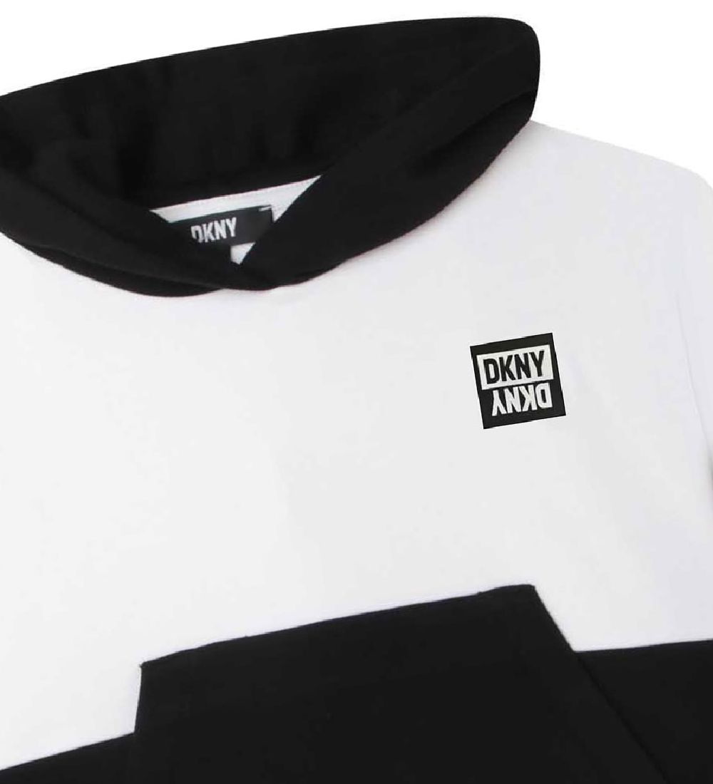 DKNY Hoodie - Cropped - White/Black