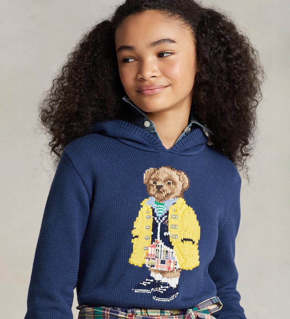 Polo Ralph Lauren Hoodie - Knitted - Watch Hill - Blue w. Soft T