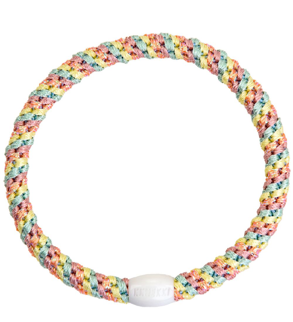 Kknekki Elastic Hair Bands - 6-Pack - Slim - Pastel Glitter/Ligh