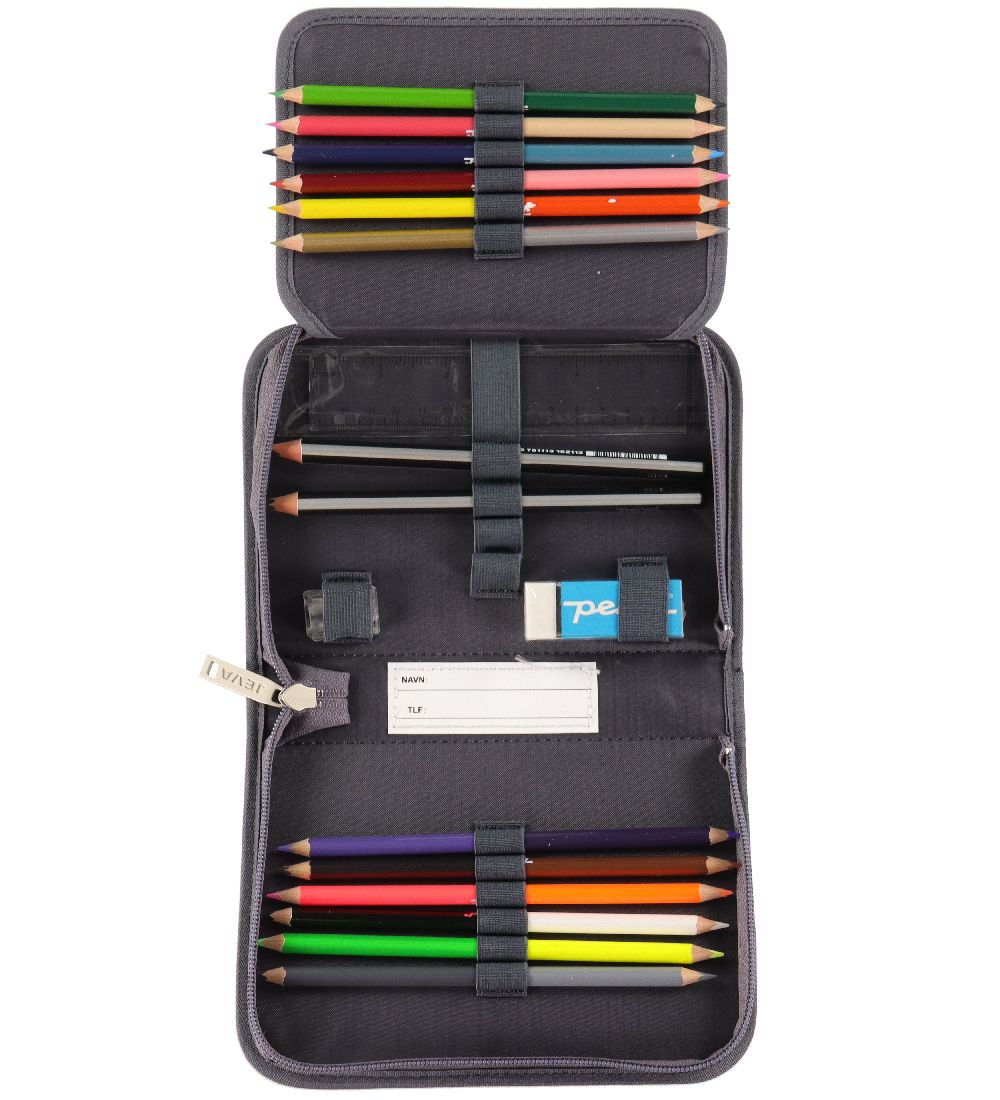 Jeva Pencil Case w. Contents - Onezip - All Ball