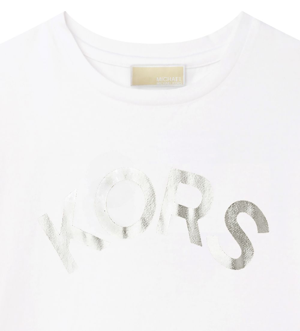 Michael Kors T-Shirt - Cropped - Weiß m. Silber