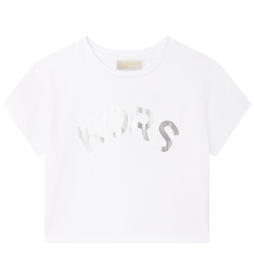 Michael Kors T-Shirt - Cropped - Weiß m. Silber