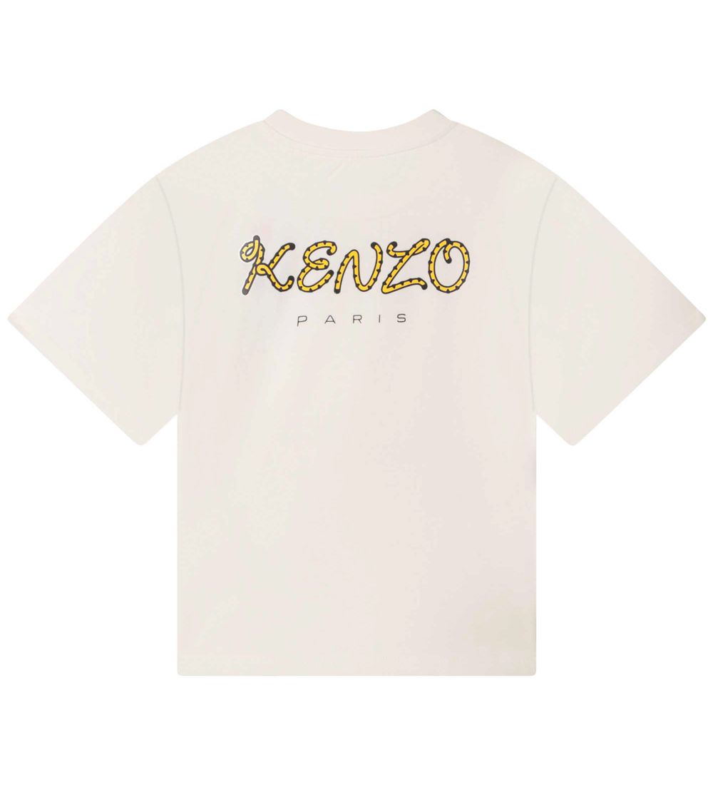Kenzo Stuttermabolur - Cream M. Tígrisdýr