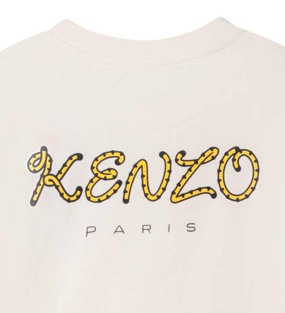 Kenzo Stuttermabolur - Cream M. Tígrisdýr