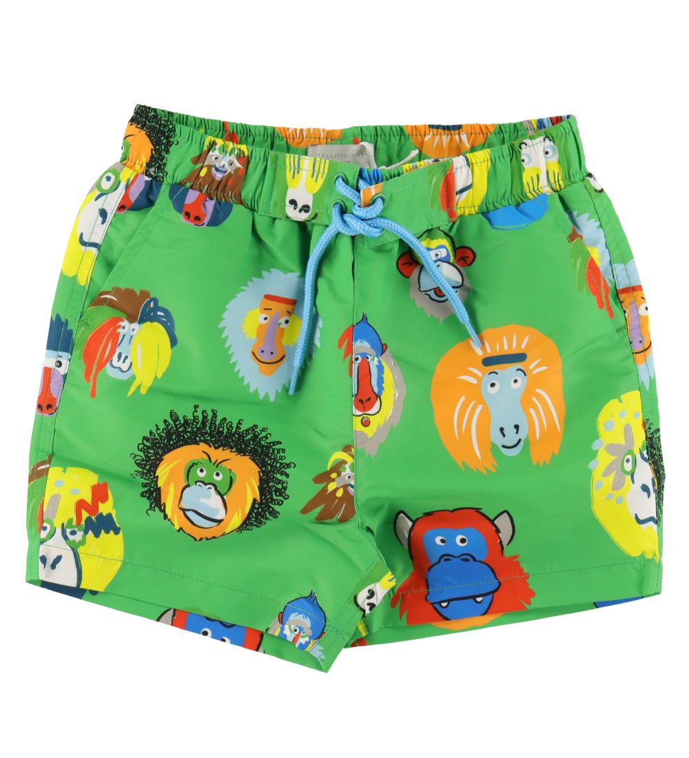 Stella McCartney Kids Swim Shorts - Green w. Monkeys