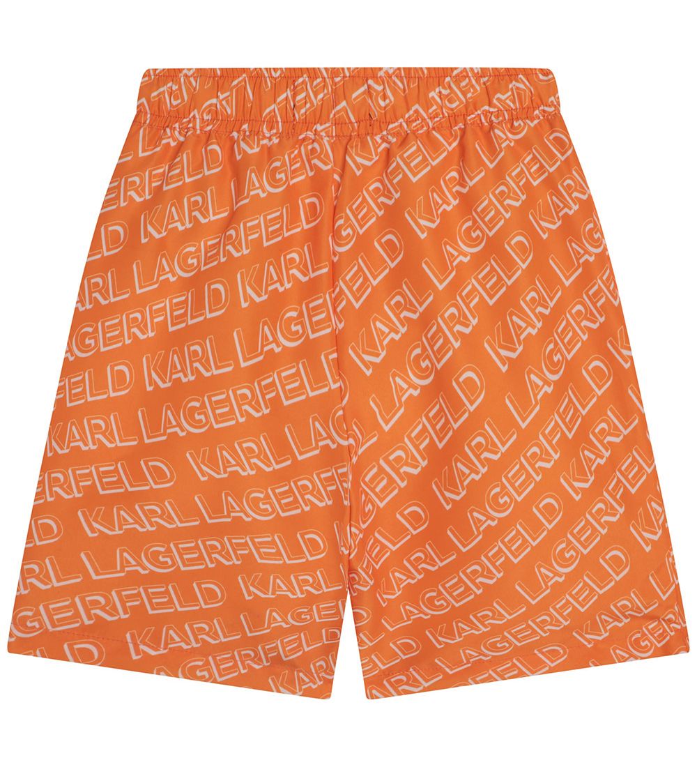 Karl Lagerfeld Swim Shorts - Orange w. White