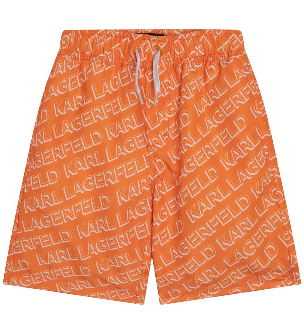 Karl Lagerfeld Swim Shorts - Orange w. White