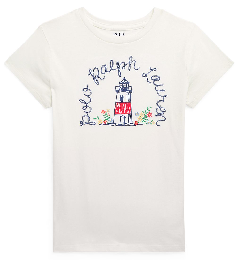 Polo Ralph Lauren T-Shirt - Uhr Hill - Weiß m. Leuchtturm