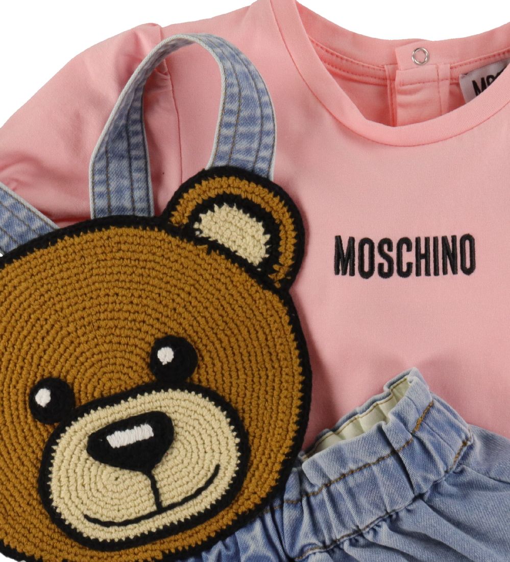 Moschino T-shirt/Spencer - Denim - Pink/Blue w. Logo