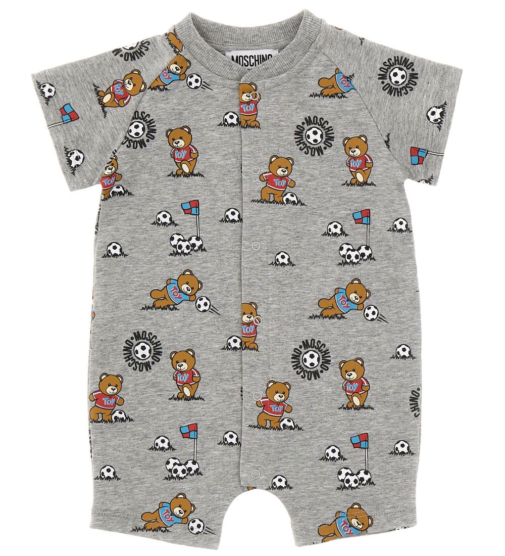 Moschino Summer Romper/Cap - Grey Melange w. Print